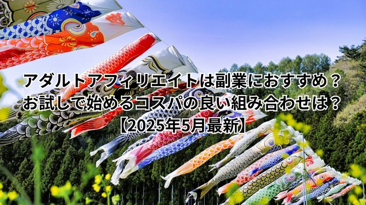 アダルトアフィリエイトは副業におすすめ？お試しで始めるコスパの良い組み合わせは？【2025年5月最新】