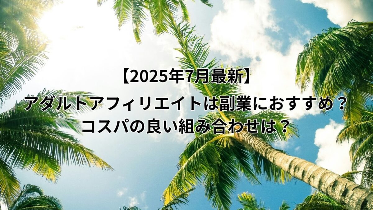 アダルトアフィリエイトは副業におすすめ？お試しで始めるコスパの良い組み合わせは？【2025年7月最新】