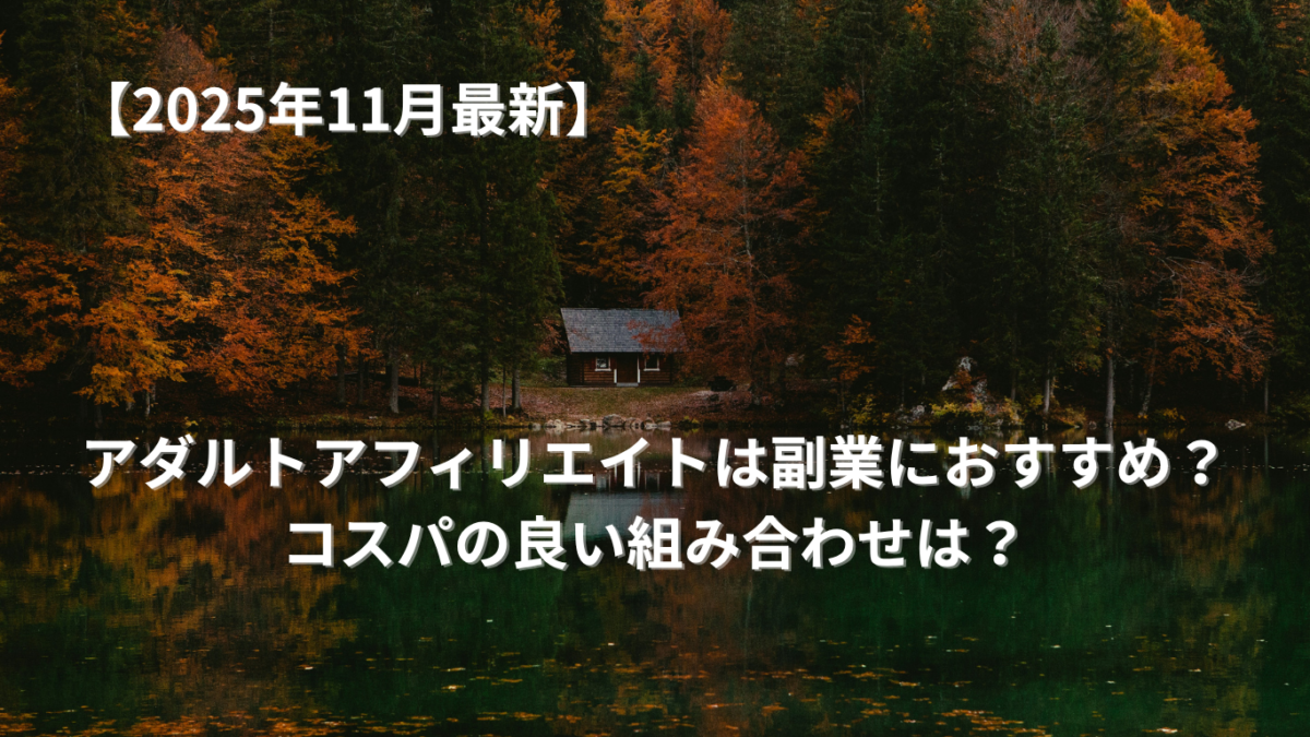 アダルトアフィリエイトは副業におすすめ？コスパの良い組み合わせは？【2025年11月最新】