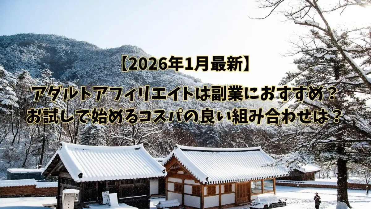 アダルトアフィリエイトは副業におすすめ？コスパの良い組み合わせは？【2026年1月最新】